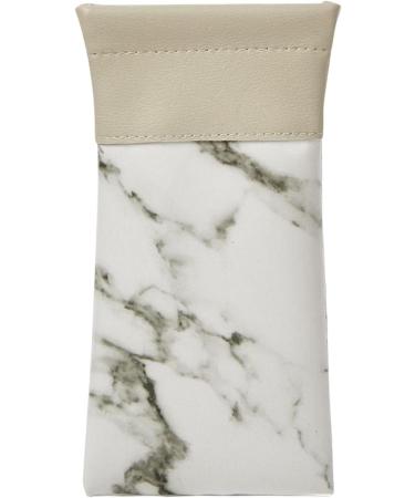 Facynde Water-Repellent Sunglasses Case | Marble PU Leather Squeeze Top Bag for Men & Women - Soft Glasses Case in White - Buy Online on GoSupps.com