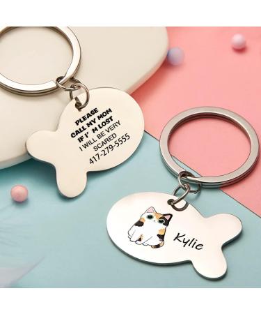 Personalized Engraved Stainless Steel Cat Collar - Custom Name & Phone Number - 10 Cat Designs - 'Call My Mom I'm Very Scared' - Buy Online on GoSupps.com