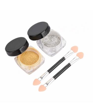 Buy Glitter Pigment Powder for Nails - Chrome Effect Nail Art | Gold & Silver DIY Manicure Decoration - Buy Online on GoSupps.com