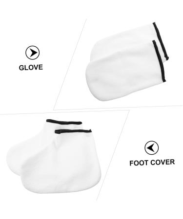 Healeved 4 Pairs Hand and Foot Mask Paraffin Wax Foot Bags Wax Treatment Tools Supply Wax Liner for Hands Paraffin Wax Gloves Paraffin Wax Mitt Foot Spa Polyester Hyperthermia Remover White - Buy Online on GoSupps.com