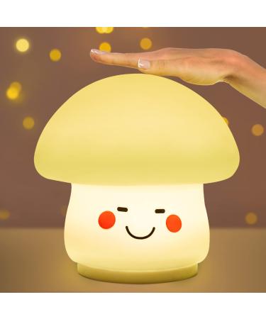 Danolt Mushroom Night Lights Kids Portable Baby Night Light Cute Gifts USB Rechargeable and Battery Powered Shy Night Light
