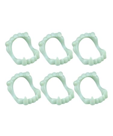 HNd197 Green Teeth for Halloween Dentures White Glowing Scary Dental Care A 1 piece (1 pack)