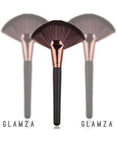Glamza Black and Rose Gold Fan Highlight Brush Face Body Contour Blending Contouring - Buy Online on GoSupps.com