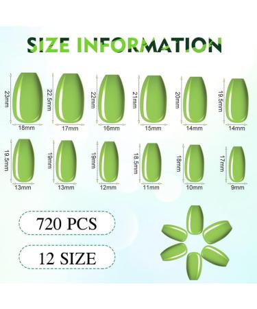 720 PCS Medium Square Press-On Nails - Ballerina Coffin Style Glossy Solid Color Artificial Nails for Women & Girls DIY Full Cover False Nail Kits - Buy Online on GoSupps.com