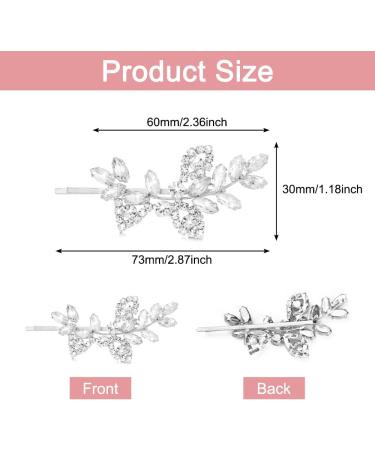 CAEEKER Rhinestone Bridal Hair Clips 2 PCS Flower Leaf Wedding Hairpin Pearl Crystal Hair Clips Diamond Hair Barrettes Hair Slides Elegant Bridal Hair Accessories for Women Girls Bridal (Silver) - Buy Online on GoSupps.com