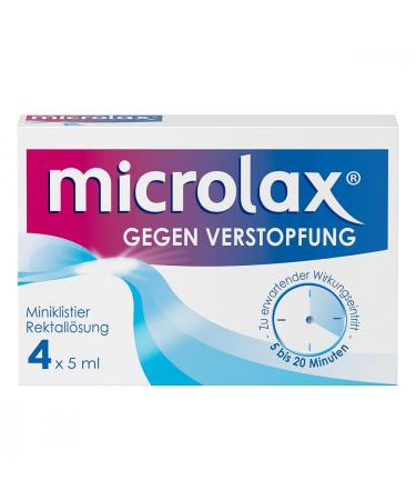 Microlax - Fast and very well tolerated laxative for constipation - for children and adults - 4 x 5ml 5 ml (pack of 4)