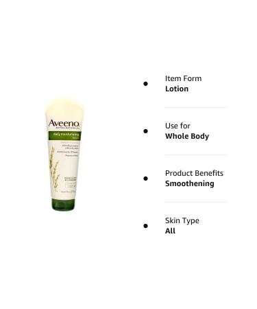 Aveeno Daily Moisturizing Body Lotion with Soothing Oat, Rich Emollients - 8 fl. oz (Pack of 2) - Buy Online on GoSupps.com