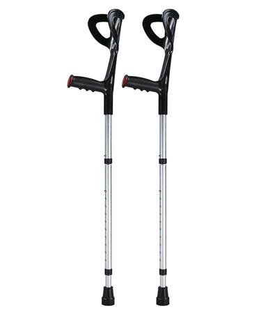 Crutch Folding Elbow Soft Grip Crutches Adjustable 10 Height Slip Resistant Mobility Aid for Elderly Arm Cuff Crutch Foldable Crutch for Handicapped Disabled Adults