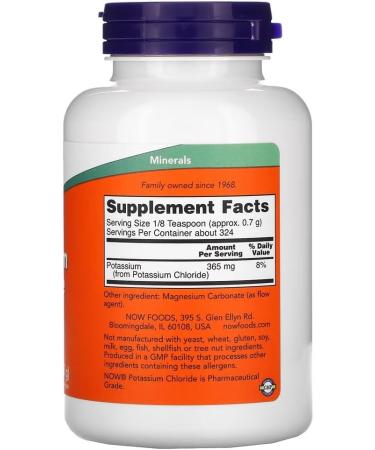 Now Foods - Potassium Chloride Powder 8oz (227g) | Potassium Chloride Powder | Supports Electrolyte Balance - Buy Online on GoSupps.com