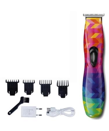 Hair Clippers Rechargeable hair trimmer professional electric beard hair clipper for men hair cutting machine barber cordless zero blade (Color : D8 rainbow)
