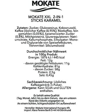 MOKATE XXL caramel 3-in-1 sticks soluble bean coffee with creamer sugar and coconut oil instant coffee from roasted coffee beans caffeine-containing 408 g (24 x 17 g) - Buy Online on GoSupps.com