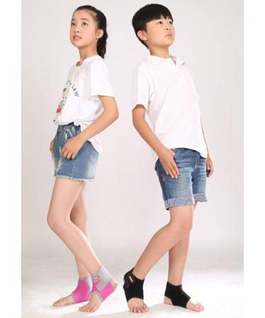 Kids Ankle Brace Support | Breathable & Adjustable Compression Sleeve for Running & Basketball | Hot Pink (Size S 12-3) - Buy Online on GoSupps.com