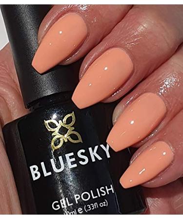 Bluesky Gel NAIL Polish PEACH TULIP LOVER SPRING SUMMER SS2008 BRIGHT PEACH COLOR UV LED Soak Off 10ml