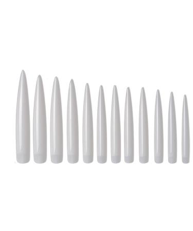 120Pcs/Bag Halloween Nails Long Press on Nails for Women Nail Tips Extra Long Stiletto Shape Natural Thin Extending False Nails for Halloween Party Natural
