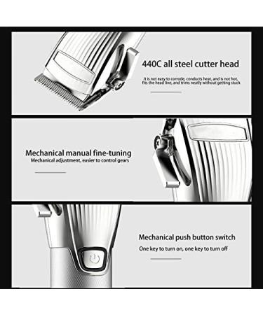 Beifenl Hair Clipper Professional Hair Trimmer Rechargeable Men's Cordless Haircut Adjustable Ceramic Blade Clipper Silver - Buy Online on GoSupps.com