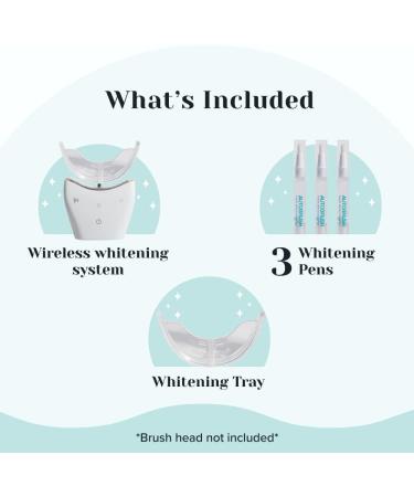 AutoBrush Teeth Whitening Kit with LED Lights - Complete Home Whitening System | 30 Whitening Sessions | White - Buy Online on GoSupps.com
