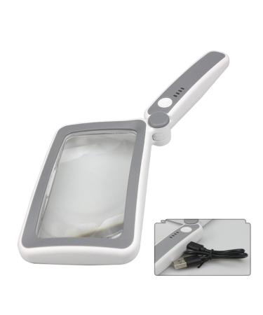 IOOOFU Magnifying Glass LED Illuminated Eye-Loupe Magnifier Handheld Magnifying Lens for Coin Stamps Reading Rechargeable ABS- Acrylic Metal