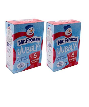 Mr Freeze Jubbly Pack of 2 Strawberry Ice Lollies Natural Flavours 16 x 62 ml