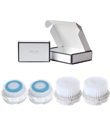YEARONAN Alternative Cleansing Brush Heads Compatible with Replacement Cleansing Brush Brightening Cleansing Brush Exfoliating Facial Brush Replacement Head for All Skin Types 4-Pack Blue
