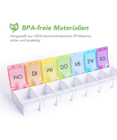 Buy Opret 7-Day Rainbow Pill Organizer | Small Oak Medication Box for Easy Daily Use - Buy Online on GoSupps.com