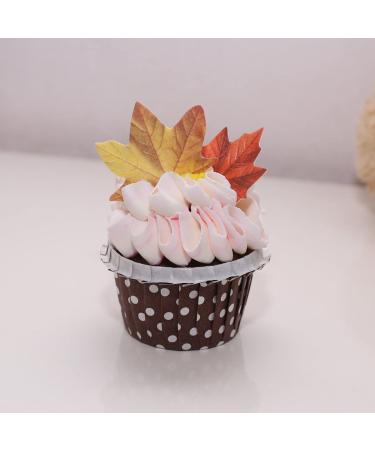GEORLD Edible Fall Leaves Cake Decorations Set - 48 Autumn Cupcake Toppers in 2 Colors - Buy Online on GoSupps.com