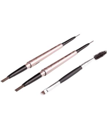 HeyBeauty Double Ended Eyebrow Pencil with Brow Brush - Dark Brown (2 Pack) - Buy Online on GoSupps.com