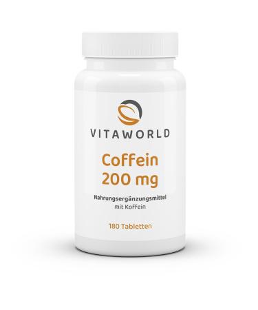 vitaworld Caffeine Caffeine 200 mg 180 tablets high dose vegan Made in Germany - Buy Online on GoSupps.com
