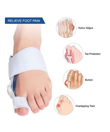 VIEEL Orthopedic Bunion Corrector - Adjustable Hammer Toe Straightener for Men and Women - Breathable Relief Protector Brace Kit - White+Blue - 5.7*5.7inch - Buy Online on GoSupps.com