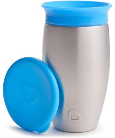 Munchkin Miracle 360 Stainless Steel Toddler Cup - BPA-Free Sippy Cup for Babies & Toddlers, Dishwasher Safe, Non-Spill, Leakproof - Blue, 10oz - Buy Online on GoSupps.com