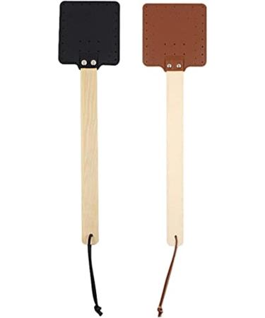 Fly Swatter Hand 2PCS PU Fly Swat with Wood Hand Simple Rustic Fly Squatters 44x13x11.5cm Manual Fly Bat with Hanging Rope for Indoor Outdoor Mosquito Control - Buy Online on GoSupps.com