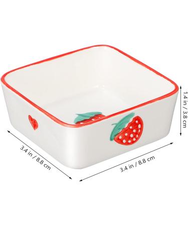 Ceramic Rat, Hamster, Rabbit, Guinea Pig Food Bowl Set - 2pcs, Cute Plates, Water Dish for Bunny, Gerbil, Ferret, Chinchilla - Buy Online on GoSupps.com
