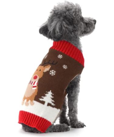 ABRRLO Christmas Dog Sweater | Warm Pet Sweater for Small & Medium Dogs (XS Deer) - Cozy Holiday Attire - Buy Online on GoSupps.com