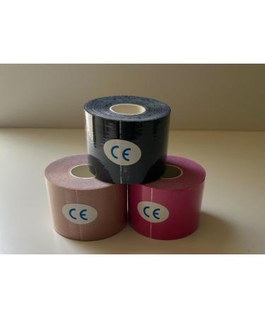 Buy Cotton Kinesiology Tape (3 Rolls) - Waterproof Breathable Latex-Free Pain Relief - Self-Adhesive Athletic Tape in Mixed Colors - Buy Online on GoSupps.com