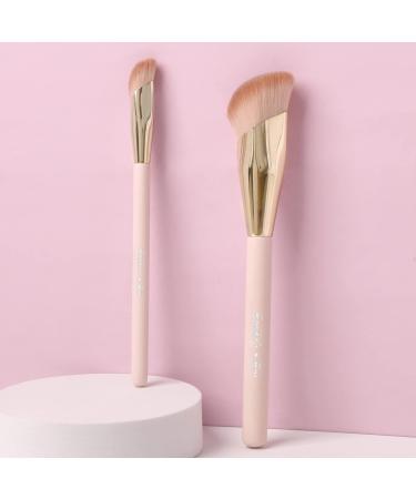 Angled Foundation Brush & Angled Concealer Brush Under Eye Set - ENZO KEN Under Eye Concealer Brush Foundation Brush for Liquid Makeup Cream Contour Brush for Cream Makeup Small Nose Contour Brush - Buy Online on GoSupps.com
