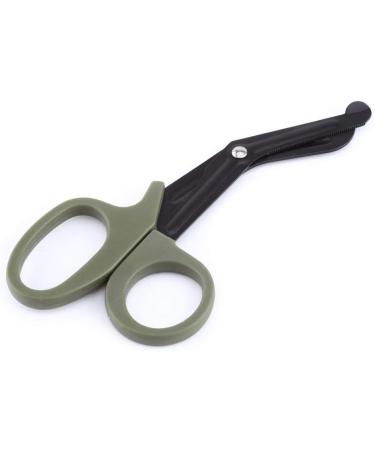 7-Inch Stainless Steel Nurse Scissors | Army Green First Aid Scissors for Cutting Nylon & Ropes | Durable 18.3 x 9.2 cm Association Scissors - Buy Online on GoSupps.com