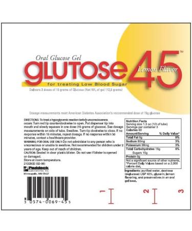 Buy Glutose 45 Oral Glucose Gel - Lemon Flavor - 1 ct | Fast International Shipping - Buy Online on GoSupps.com