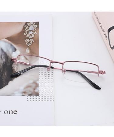 ZUKKY Pink Half Frame Reading Glasses for Women - Blue Light Blocking Anti-Glare Rectangle Readers AM28 | International Shipping Available - Buy Online on GoSupps.com