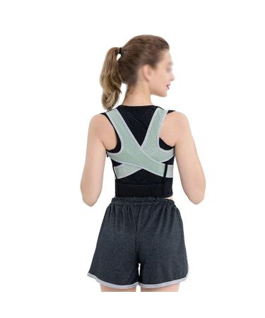 ZUIAI Lumbar Posture Corrector for Back Brace Adjustable Back Support Belt Shoulder Protection Posture Corset Adult(Gray M) Medium Grey