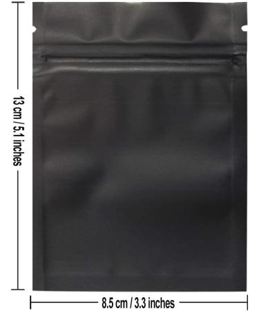 100 Pack 3.3x5.1 Inch Resealable Smell Proof Mylar Bags - Matte Black Foil Pouch for Storage - Buy Online on GoSupps.com