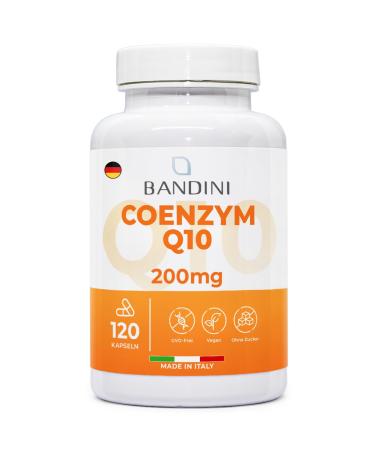 Bandini Coenzyme Q10 |Optimally high -dose - only 1 capsule with 200mg COQ10 per day |120 capsules |From fermentation of corn |Without unwanted additives laboratory tests GVO-free |4 months stock - Buy Online on GoSupps.com