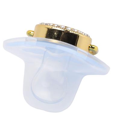 Baby pacifier night lock small prince rhinestones golden bling newborn pacifier soft feel with dust protection antistatic bpa-free silicone pacifier blue