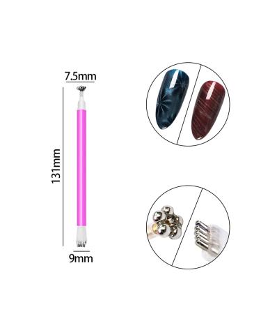 9-Piece Cat Eye Nail Magnet Tool Set for Gel Polish Nail Art | Double-Head Flower Design Pens and Multi-Function Board - Buy Online on GoSupps.com
