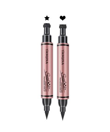 Heart Stamp Eye Liner Eye Liner with Stamp - Waterproof Perfect Wing Cat Eye Liner Long-Lasting Wing Eye Liner Stamp for Eye Face Makeup