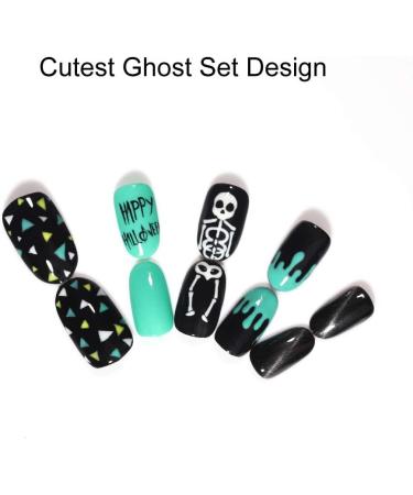 Lagunamoon Gel Nail Polish Set Mixed Colours Black White Green Gold Yellow Soak Off UV LED Manicure Set Requires Drying Under Nail Lamp Kit - Cutest Ghost - Buy Online on GoSupps.com