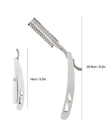 Premium Stainless Steel Folding Beard Razor - Professional Straight Edge Hairdresser Tool for Men & Women - Buy Online on GoSupps.com