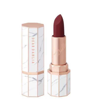 DEAR DAHLIA Lip Paradise Effortless Matte Lipstick EVA Vegan Cruelty Free Naturally Scented Essential Oils High Pigment Color - Dark Red