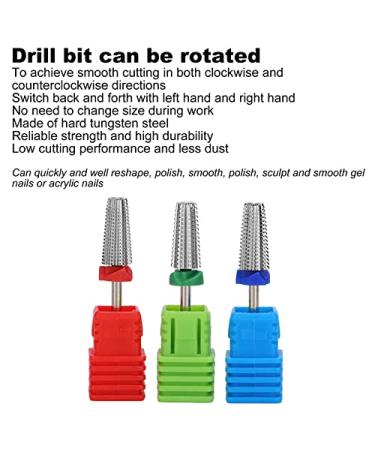 3PC Safety Nail Drill Set - Professional Polishing Tools for Acrylic & Gel Nails | Medium-Fine Coarse Bits (Silver) - Ideal for Nail Art & Care - Buy Online on GoSupps.com