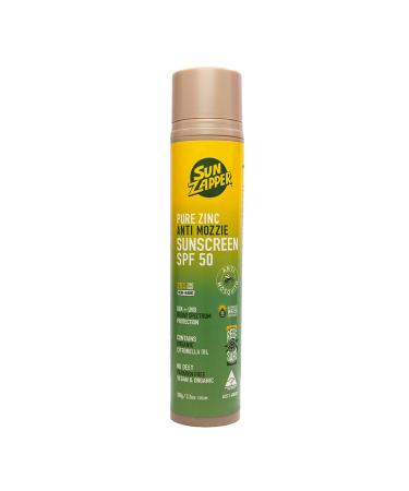 Sun Zapper Sun Zapper Pure Zinc Anti Mosquito Repellent Sun Cream SPF 50 100g Anti Insect & Mosquito Tinted Natural Sunscreen with no DEET Made in Australia