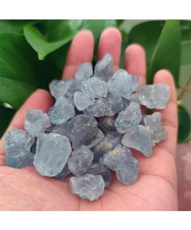 Natural Crystal Rough Natural Celestite Stone Raw Sky Blue Crystal Gemstones Specimen Fish Tank Decoration Crystal (Size : 500g)