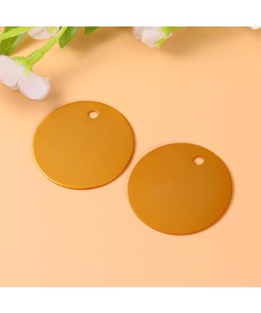 Milists 25 Pack Aluminum Alloy Round Blank Tags for Pets - DIY Dog Traction Rope Accessories - Yellow 5cm (1.4in) - Buy Online on GoSupps.com